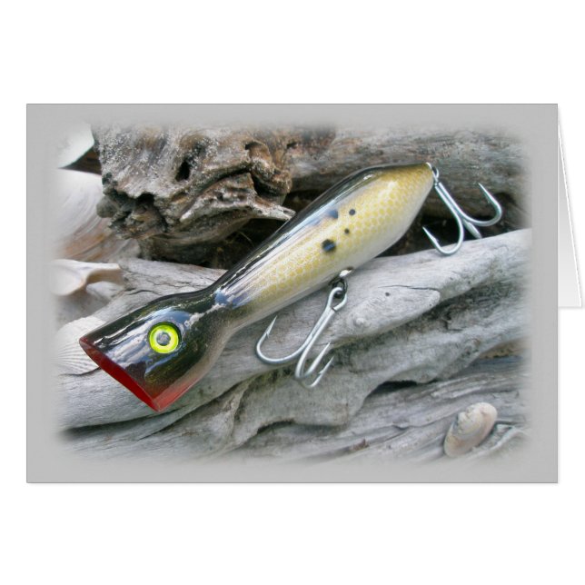 AJS Saltwater Lure Popper-koordinatposter Hälsningskort (Framsidan Horizontal)