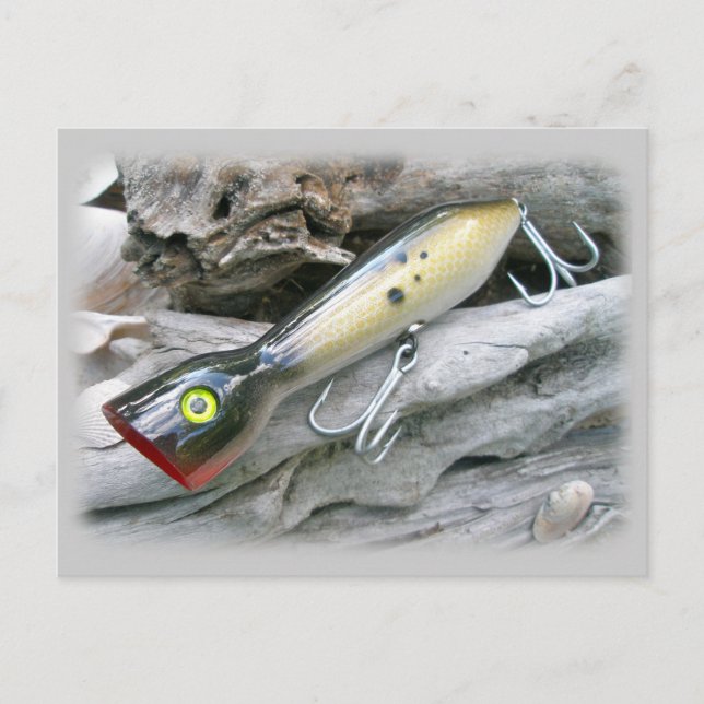 AJS Saltwater Lure Popper-koordinatposter Vykort (Framsida)