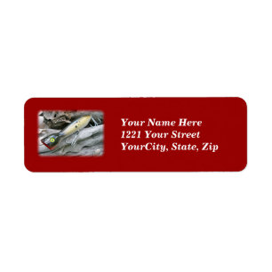 AJS Saltwater Lure Popper Mullet Address Label Returadress Etikett