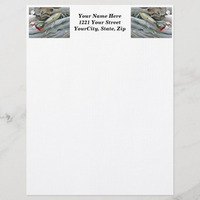 AJS Saltwater Lure Popper Mullet Letterhead Brevhuvud (Framsida)