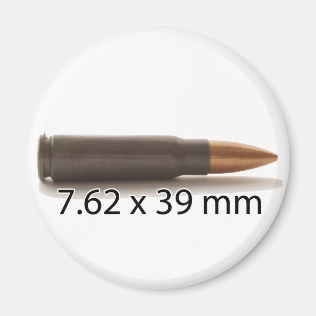 AK47 Ammo 7,62 x 39 mm Rund magnet (Framsidan)