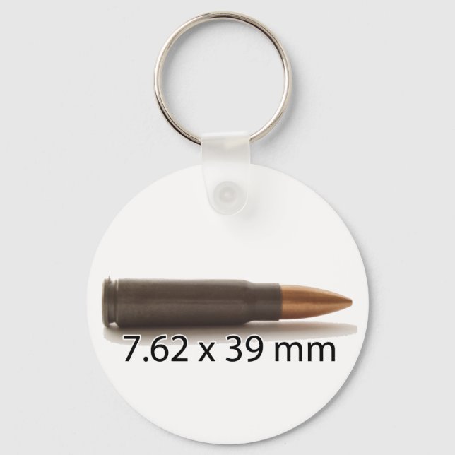 AK47 Ammo 7,62 x 39 mm rund nyckelkedja Nyckelring (Framsida)