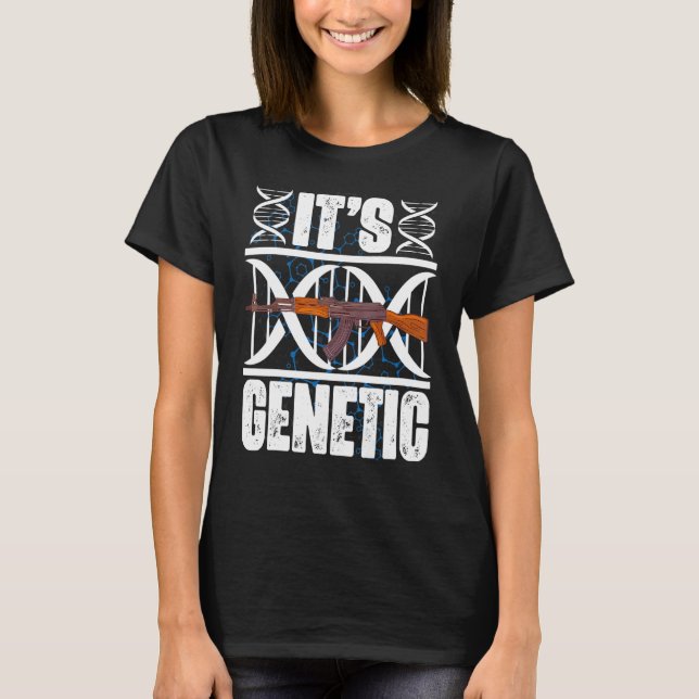 Ak47 Genetic Gun DNA Ak47 överfallsgevär Gun T Shirt (Framsida)