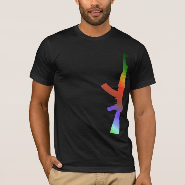 AK47 regnbåge Tee Shirt (Framsida)