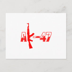 AK-47 AKM Assault Rifle Logotyp Red.png Vykort