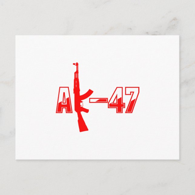 AK-47 AKM Assault Rifle Logotyp Red.png Vykort (Framsida)