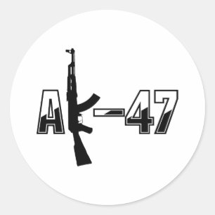 AK-47 AKM Assault Rifle Logotyp Runt Klistermärke