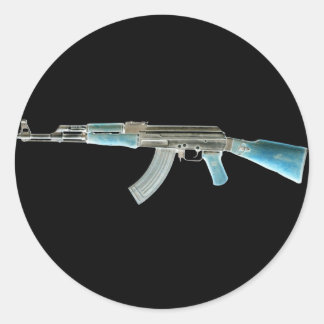 AK-47 Negativ Blue Runt Klistermärke