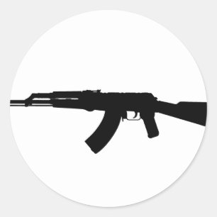 AK-47 Silhouette Runt Klistermärke