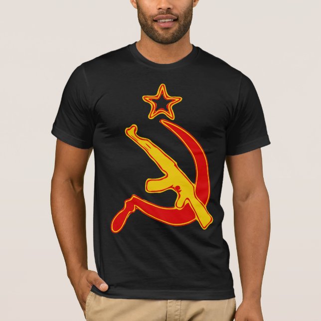 AK-47 & skära*with Star* T-shirt (Framsida)