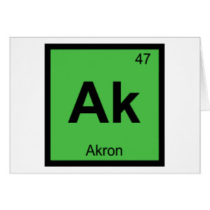 Ak - Akron Ohio Kemi Periodiska Systemet Symbol Hälsningskort