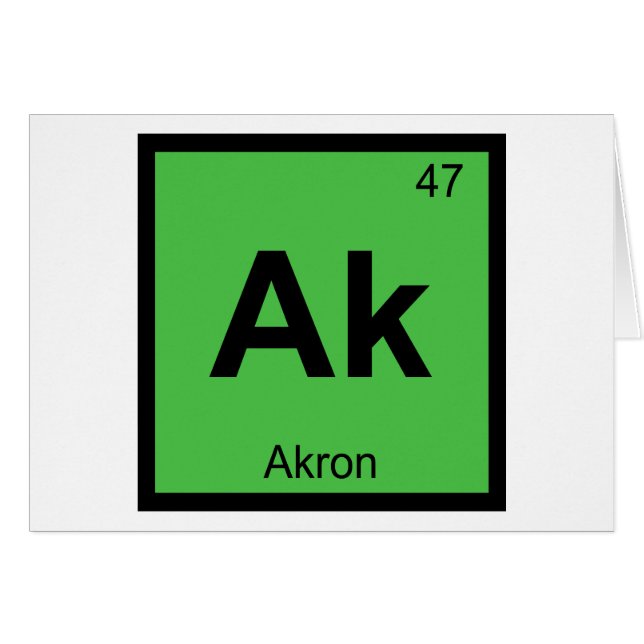Ak - Akron Ohio Kemi Periodiska Systemet Symbol Hälsningskort (Framsidan Horizontal)