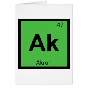 Ak - Akron Ohio Kemi Periodiska Systemets Symbol Hälsningskort