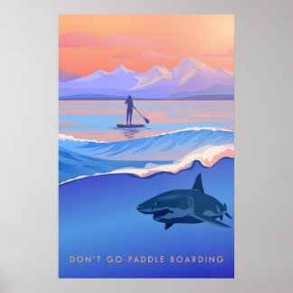 Åk inte paddlingsbräda Resaffisch Poster