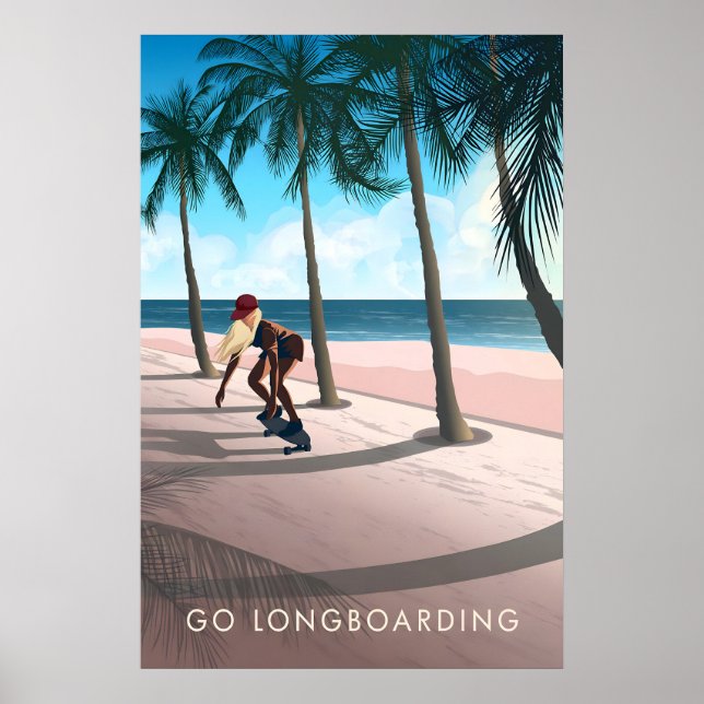 Åk Longboard Reseskylt Poster (Framsidan)