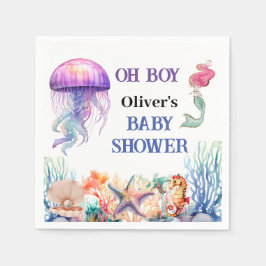 Åk pojke under sjömansduschen. pappersservett