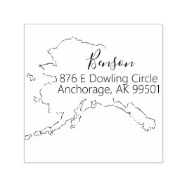 AK | Staten Alaska Returadress Frimärke Självfärgande Stämpel