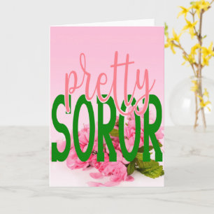AKA Inspired Rosa and Grönt Söt Soror Kort
