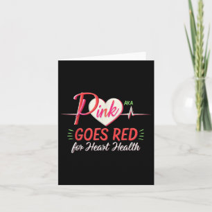 Aka Pink Goes Red Hjärt Hälsa Medvetenhet Kostym F Kort