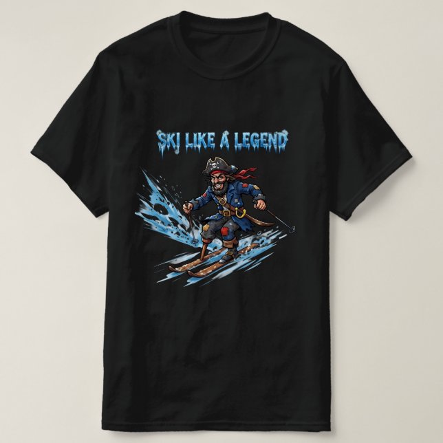 Åka Skidor Som En Legend T Shirt (Design framsida)