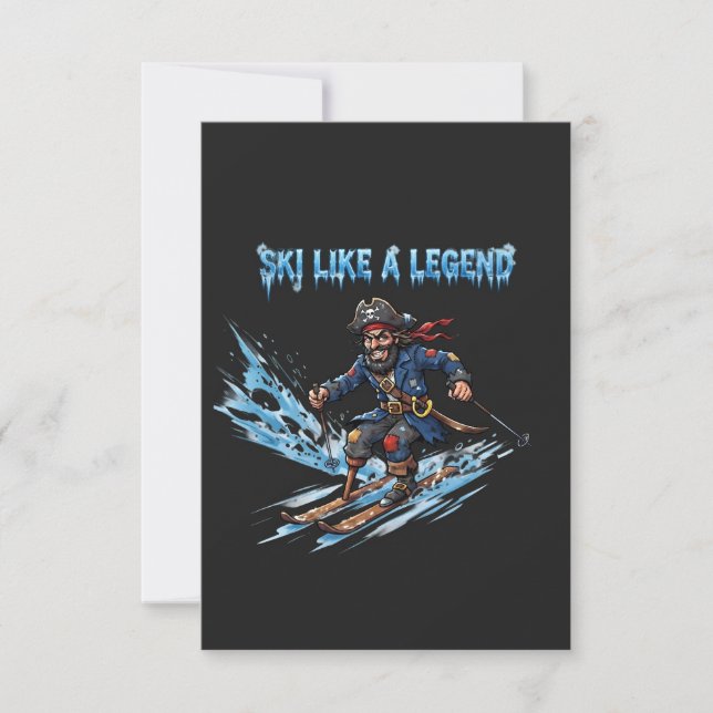 Åka Skidor Som En Legend Tack Kort (Framsida)