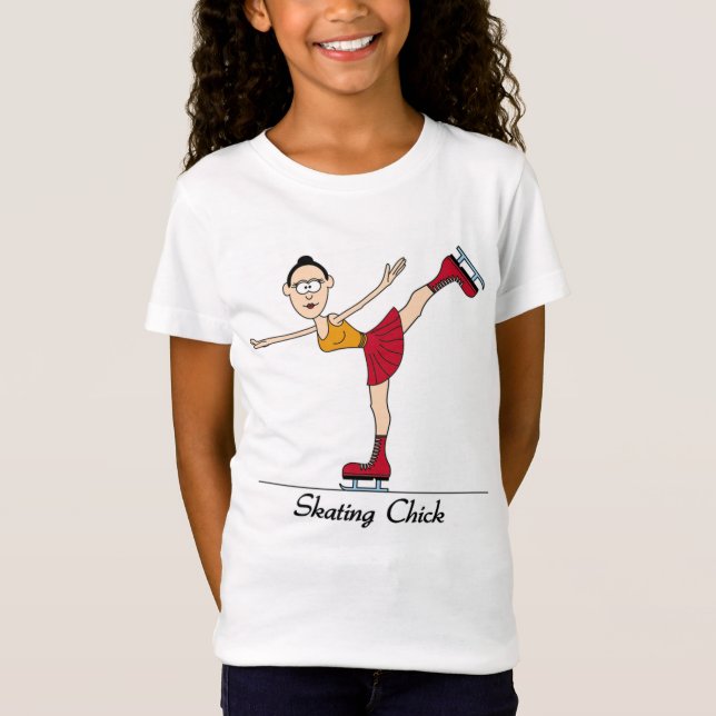 Åka skridskor chickt-skjortan t shirt (Framsida)