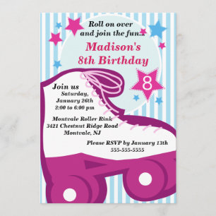 Åka skridskor födelsedagsfest inbjudan