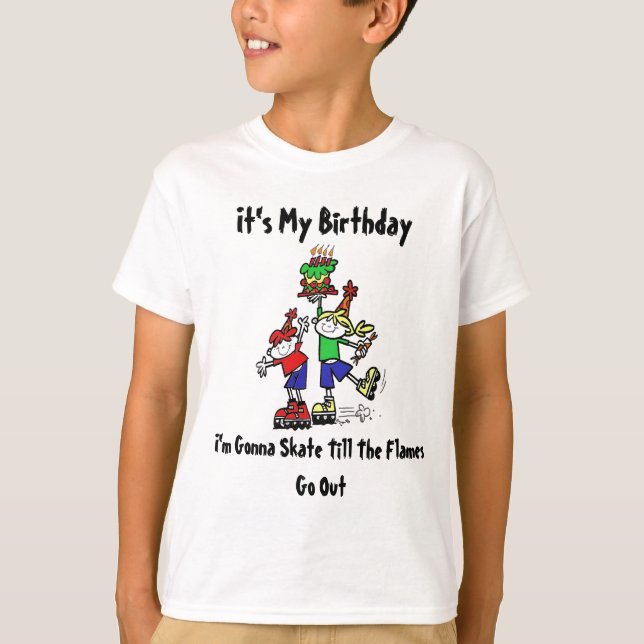 Åka skridskor födelsedagtshirten t-shirt (Framsida)
