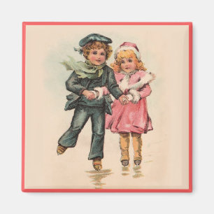 Åka skridskor för jul magnet