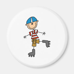 Åka skridskor för stick figurrulle magnet