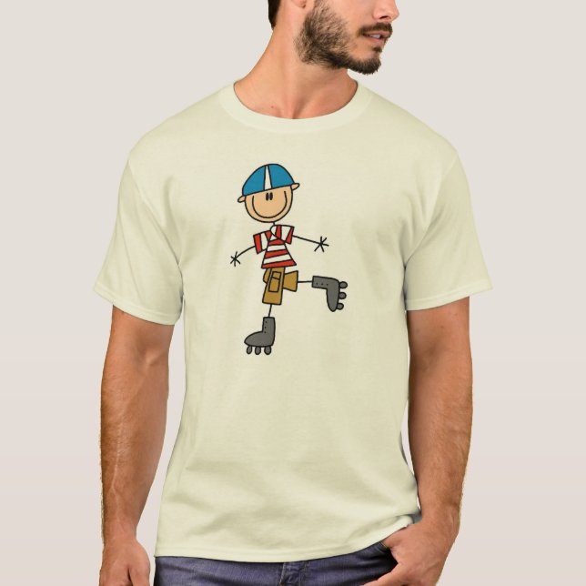 Åka skridskor för stick figurrulle t-shirt (Framsida)