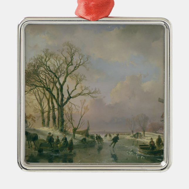 Åka skridskor i Holland Julgransprydnad Metall (Framsidan)