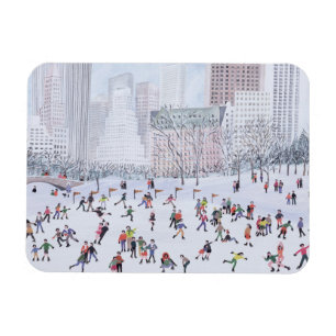 Åka skridskor isbanan Central Park New York 1994 Magnet