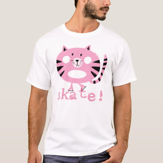 Åka skridskor kattT-tröja T Shirt (Framsida)