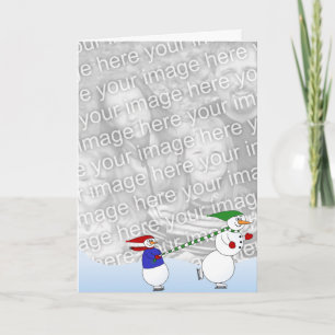 Åka skridskor snögubbear 2 helgkort