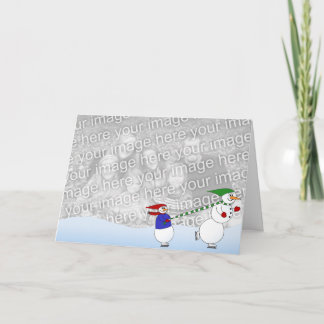 Åka skridskor snögubbear helgkort
