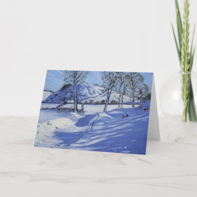 Åka släde Derbyshire det maximala området 2012 Helgkort (Framsida)