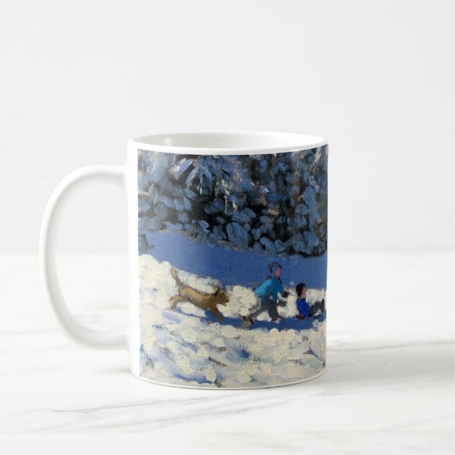 Åka släde nära Youlgreave Derbyshire Kaffemugg (Vänster)