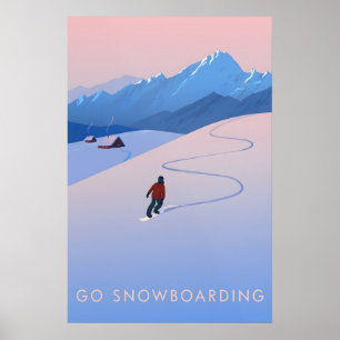 Åka Snowboard Resa Affisch