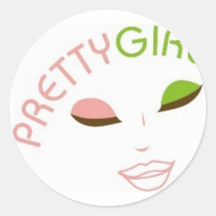 AKA Söt Girl Girl Runt Klistermärke