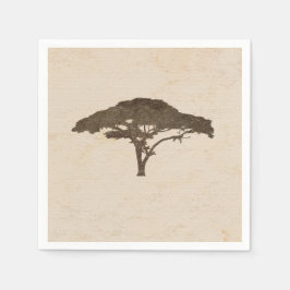 Akacieträd Afrikansk Safari Vintage Bröllop Pappersservett