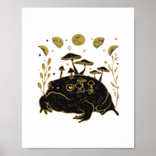 Akademi Mån Häxig Goblincore Estetisk Groda Cla Poster