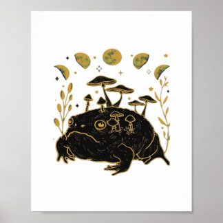 Akademi Mån Häxig Goblincore Estetisk Groda Cla Poster