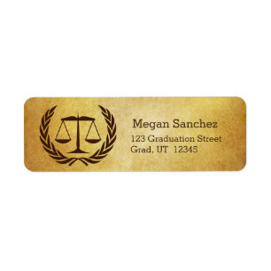 Akademiker Parchment för juridisk fakultet Returadress Etikett