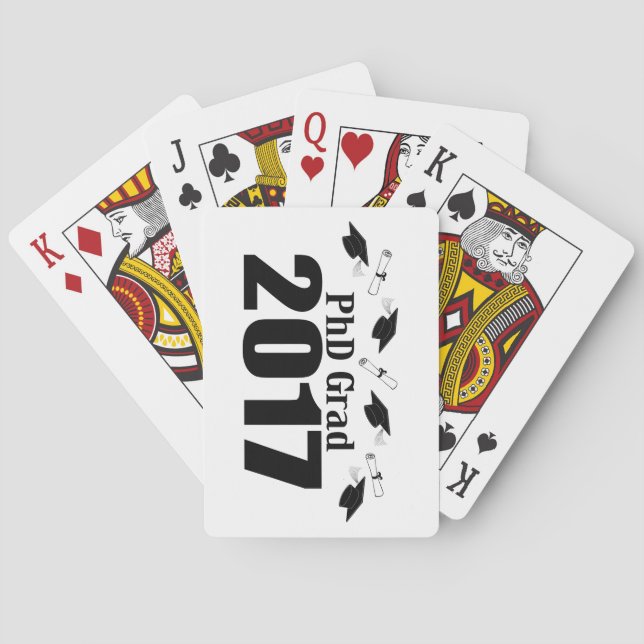 Akademikra 2017 lock för PhD och diplom (svarten) Spel Kort (Baksidan)