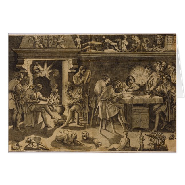 Akademin av Baccio Bandinelli, 1547 Hälsningskort (Framsidan Horizontal)