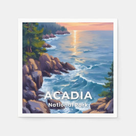 Akademins nationalpark | Maine-målning Resa konst Pappersservett