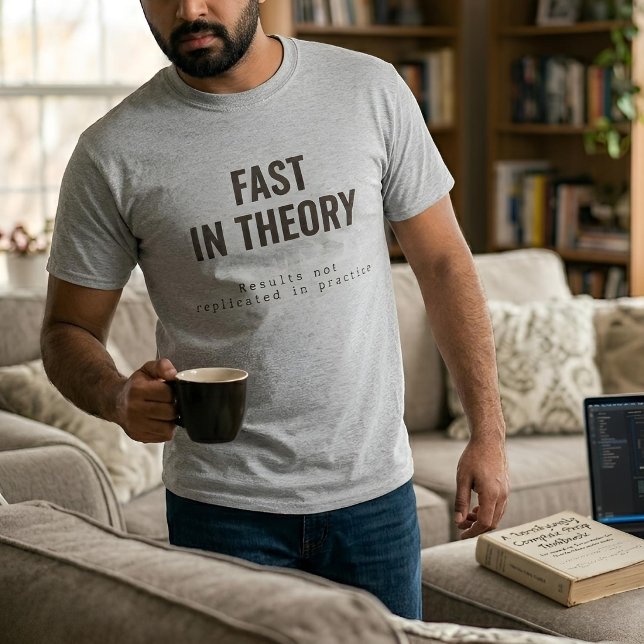 Akademisk text | Snabb i teorin | Anpassat ljus T Shirt (Lifestyle Shot)