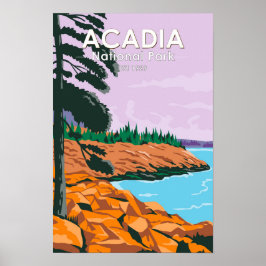 Akadia Nationalpark Bar Harbor Vintage Poster