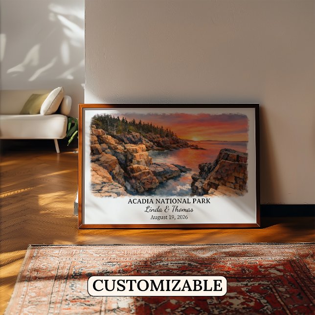 Akadia nationalpark Maine Affisch, Akvarell Poster (Skapare uppladdad)